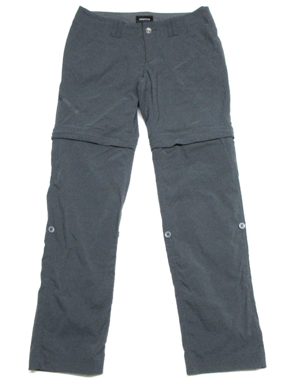 MARMOT Womens Size 4 Lobos Convertible Zip-Off Roll-Up Stretch Gray Hiking Pants